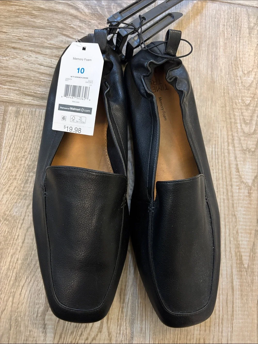 New with tag. Time and Tru Black Slip-On Memory Foam Loafers Size 10